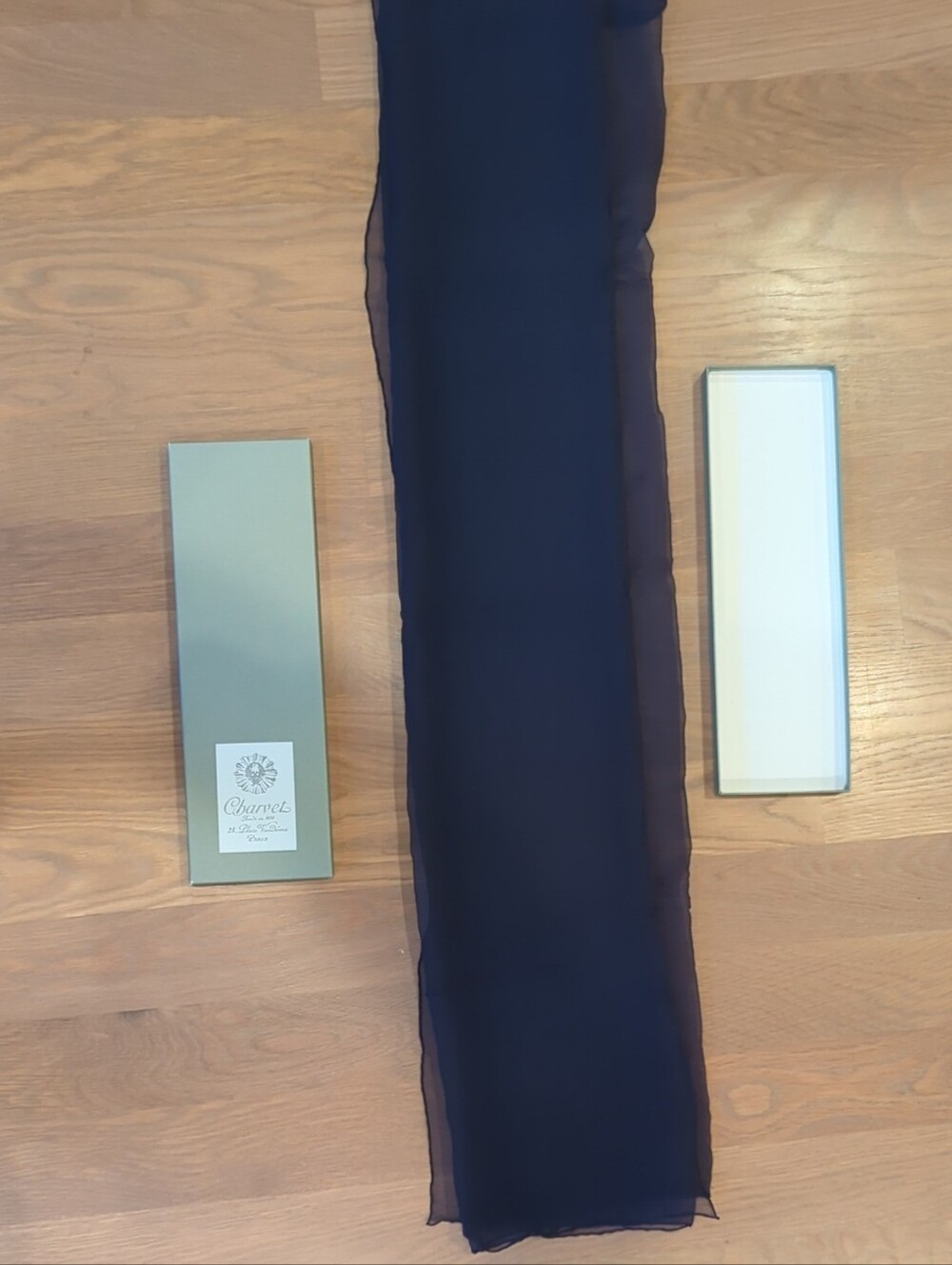 Charvet Navy Sheer Scarf - Deep Navy Blue